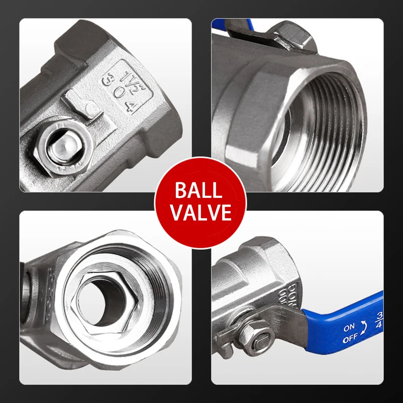 SS304 Manual Internal Thread High-Temperature Resistant Water Pipe Valve Switch Ball Valve