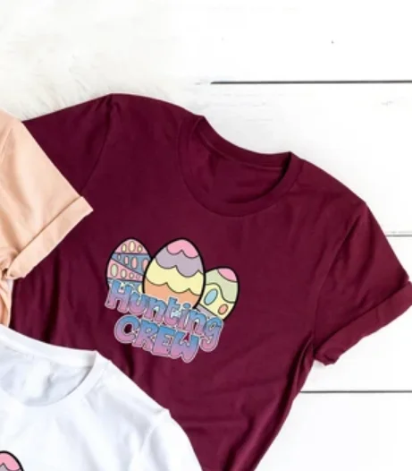 Hunting Eggs Shirt Easter Eggs Bunny Family Easter Cute Short Sleeve Fashion 100% Cotton O Neck Female Clothing Casual T-Shirts
