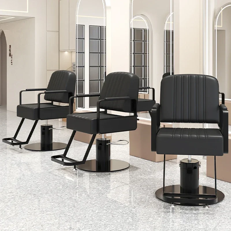 Swivel Lift Simple Barber Chair Hair Salon Professional Barber Chair Perm Comfort Cadeira De Barbeiro