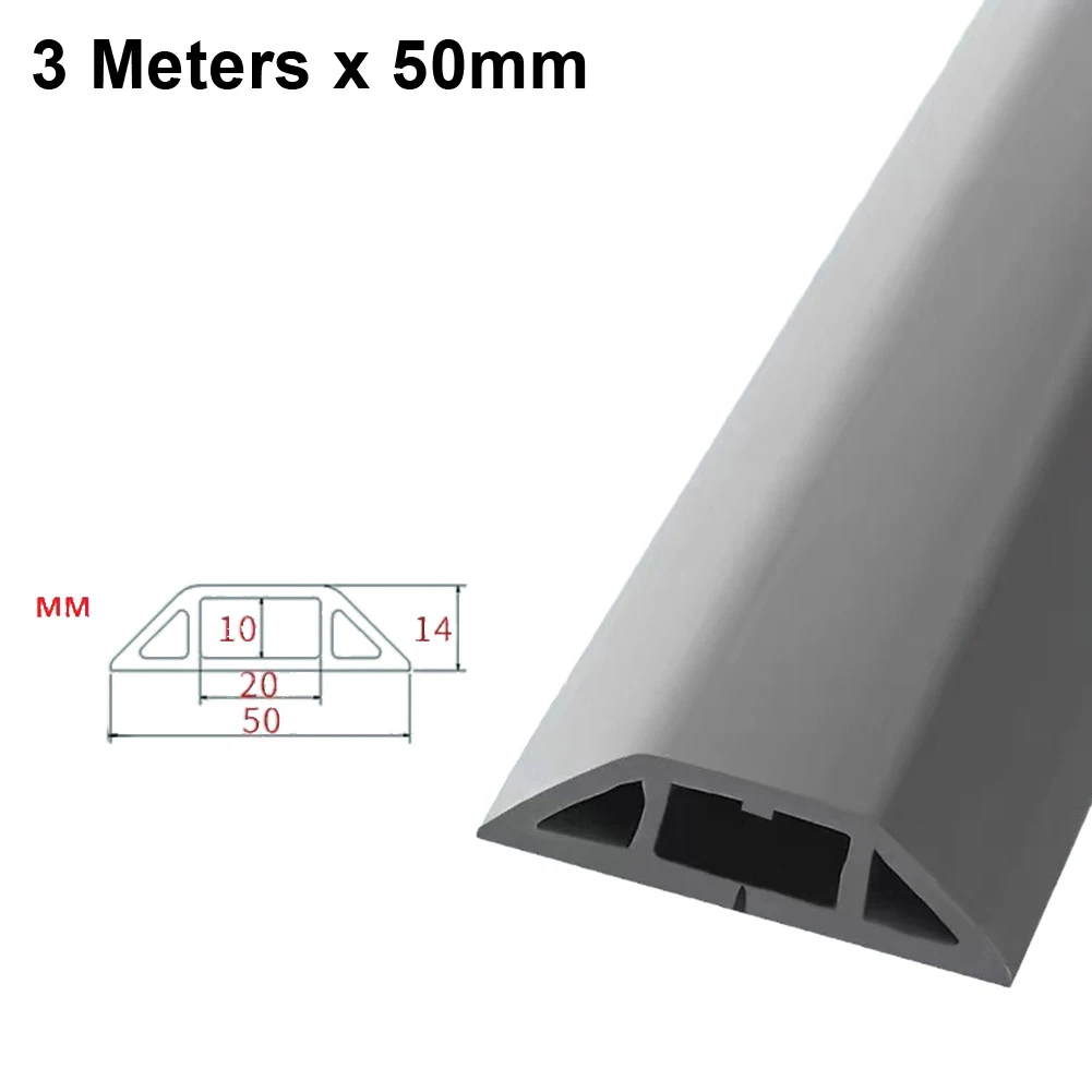 Floor Cable Cover 3 Meters Floor Cable Protector Wire Covers 3 Cord Channels PVC Soft Floor Wiring Trough Cable Protectors