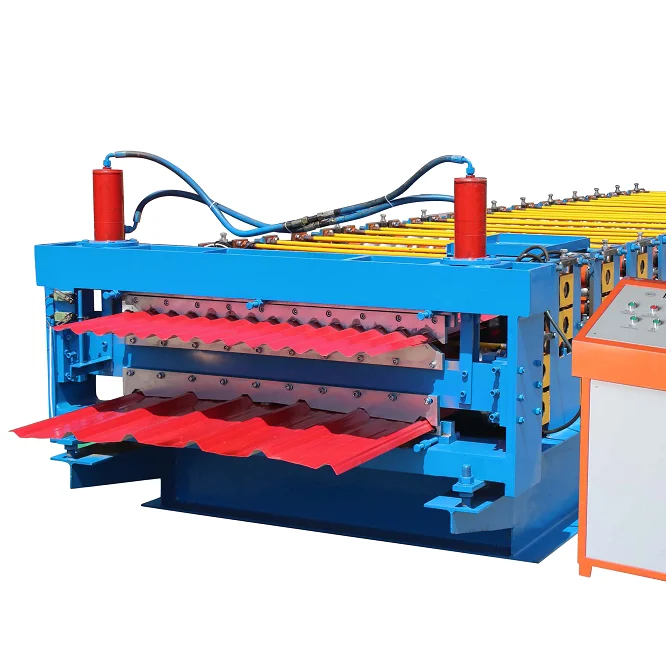Automatic PPGL RIB Panel Double Layer Trapezoidal Metal Roofing Tile Making Machine Corrugated Roll Forming Machine