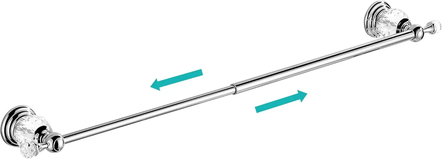 Crystal Towel Bar, Chrome Towel Rack Adjustable Towel Rack Bar Extendable Stainless Steel Bathroom Accessories Wall Mounted
