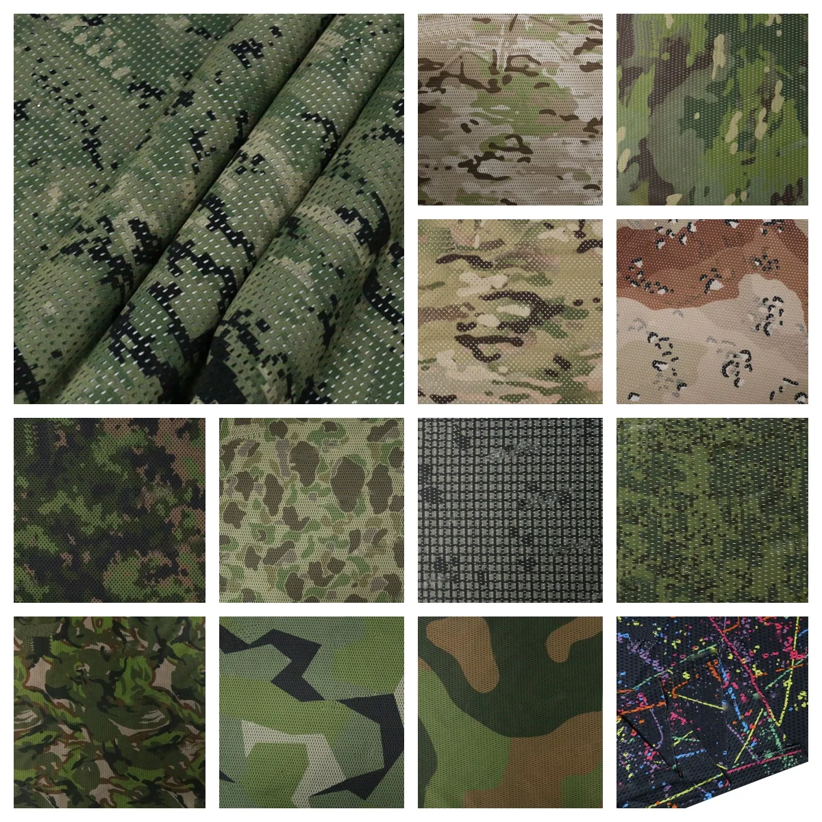 

Lightweight US4CES Mexican Camouflage Mesh Fabric Polyester Cloth Ghillie Suit Helmets Cover Sunshade Mask Scarf DIY