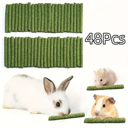 48 PCS 320g Rabbit Chew Toys, Natural Timothy Grass Sticks, Small Animal Teeth Grinding and Cleaning Tools, for Bunny, Guinea P