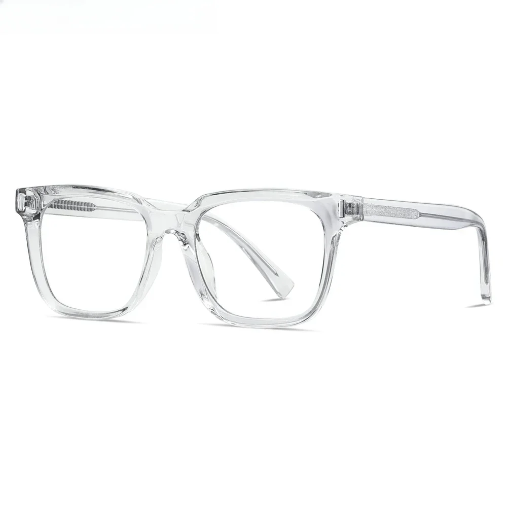 

Anti Blue Light Glasses TR90 Acetate Men Square Glasses Frame for Women Trend Koren Style Unisex Transparent Grey