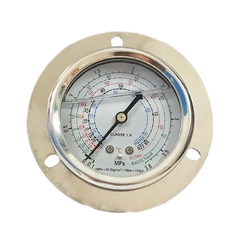 

Refrigerant Pressure Gauge 1.8/3.8MPA shock-resistant high and low pressure gauge air conditioning fluoride table