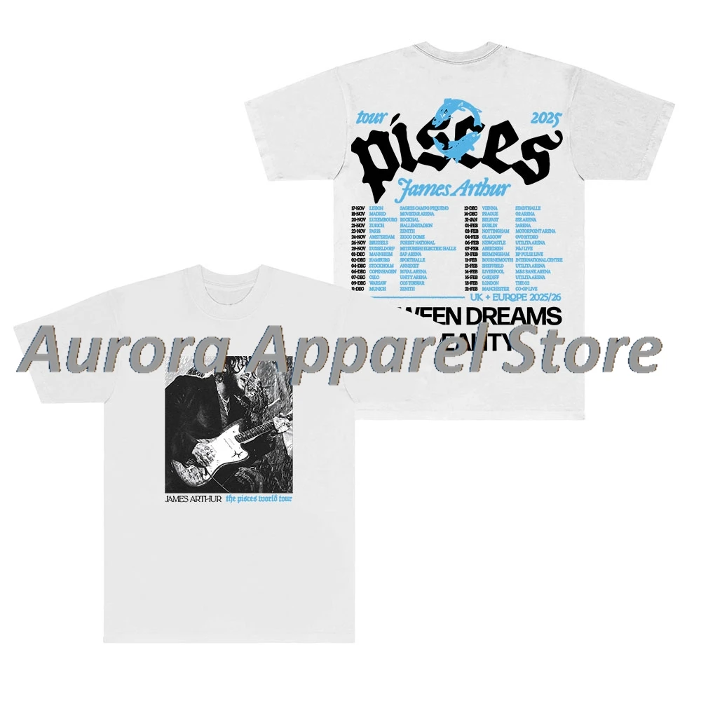 تي شيرت جيمس آرثر ذا بيسز وورلد تور تي شيرت كوسبلاي للنساء والرجال أنيق بياقة دائرية وأكمام قصيرة