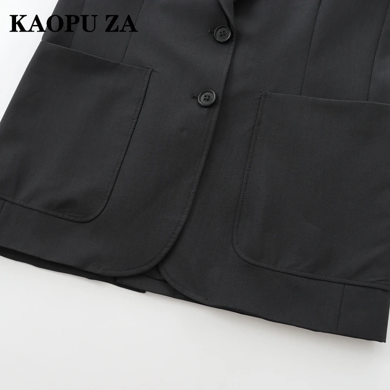 KAOPU ZA 2024 Nowa jesienna moda damska Oversized Suit Jacket Black Blazer Loose Fit Double Button Office Coat