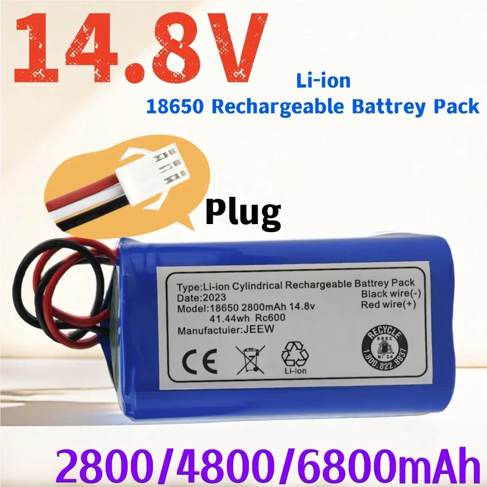 

100% Original 14.8V 2800MAH/ 4800MAH/ 6800MAH robot Vacuum Cleaner Battery Pack replacement for chuwi ilife v7 V7S