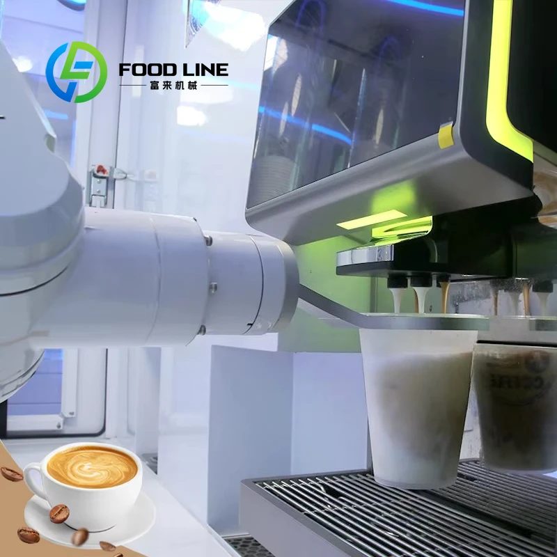 Geavanceerde koffie-automaat met robotarm, 200-300 capaciteit, creditcardbetaling, metalen behuizing, intelligente robotarmbesturing
