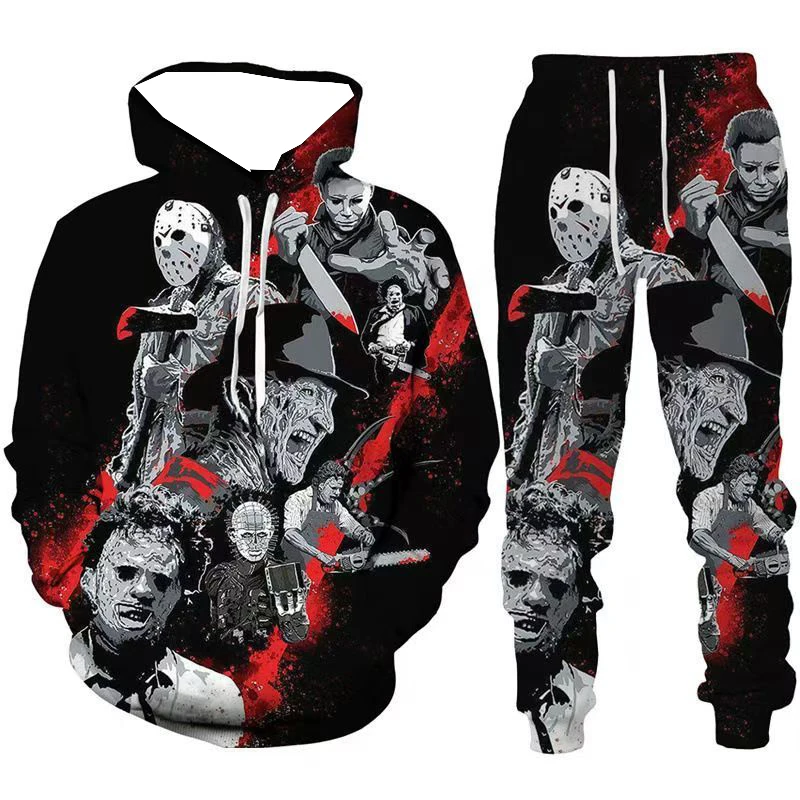 Pantaloni sportivi con cappuccio stampati in 3D di vendita calda autunno e inverno Set larghi, comodi e alla moda per uomo e donna 2025