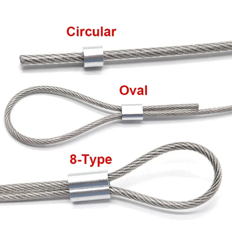 Picture 6: Wire Rope Fixed Aluminum Sleeve Pressed Oval Aluminum Clip Connector Lock Circle 0.5/1/2/3/4/5/6/8/10/12~26mm Al Fixed