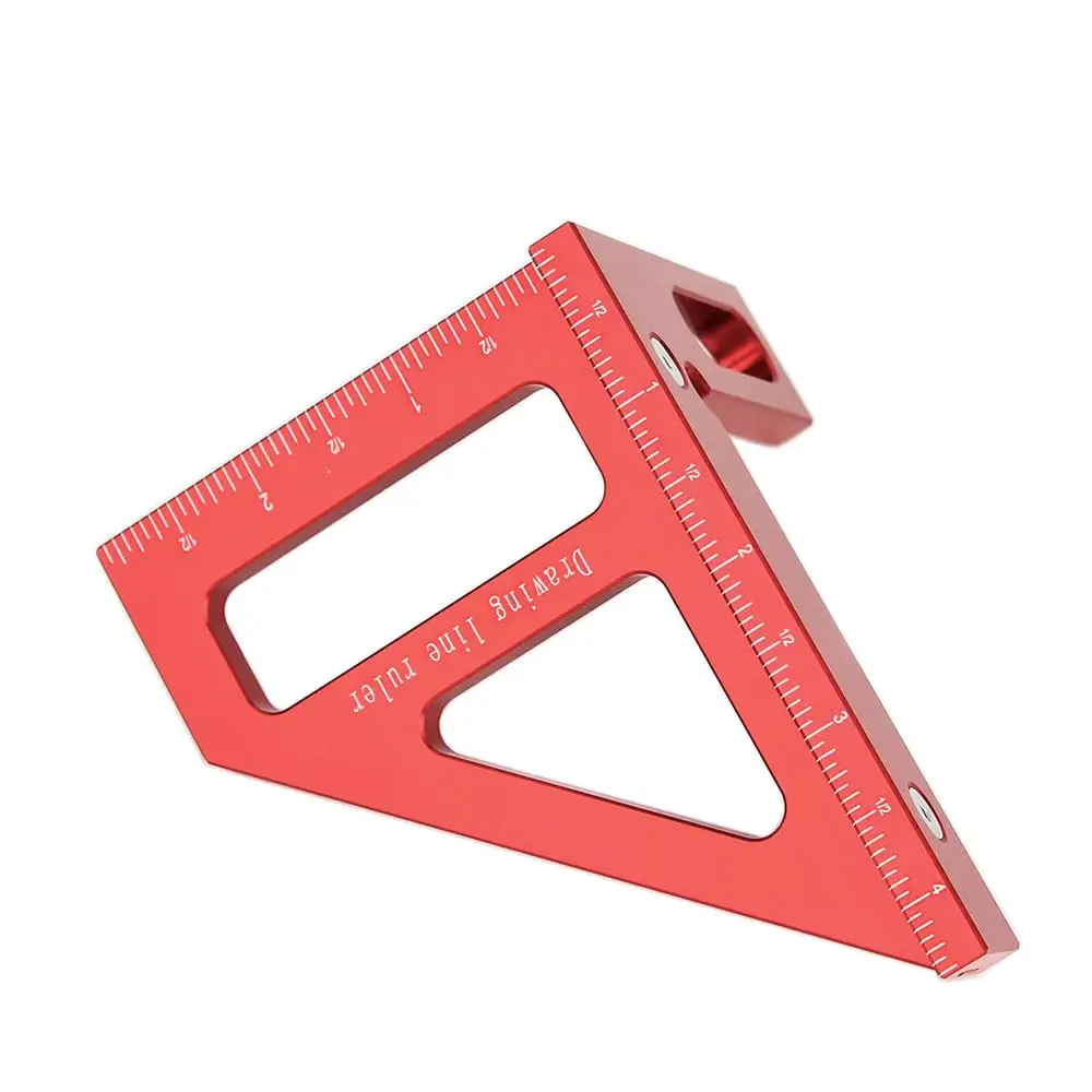 3D Multi-Angle Measuring Ruler Woodworking Square Protractor 45/90 Degree  Aluminum Alloy Miter Triangular Ruler Measuring Tool