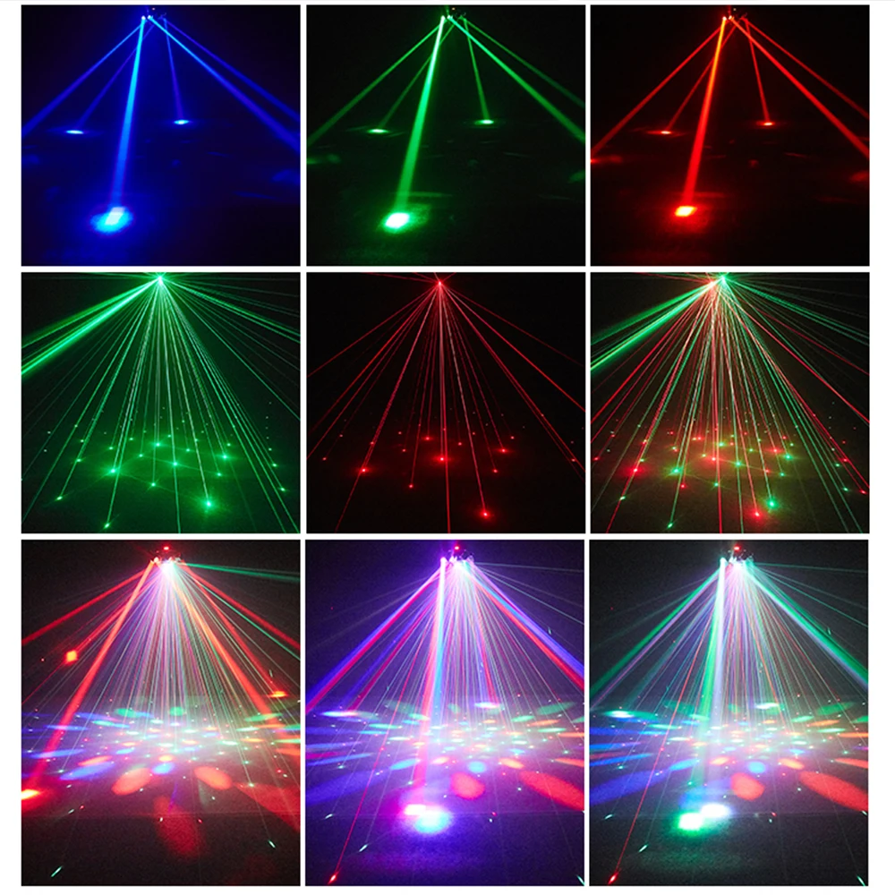 KEMAX Mini Fascio 100W LED Testa Mobile RGBW 6Arm Strobe Disco Party Light DMX Accessori DJ Discoteca Robot Luce ad effetto scenico