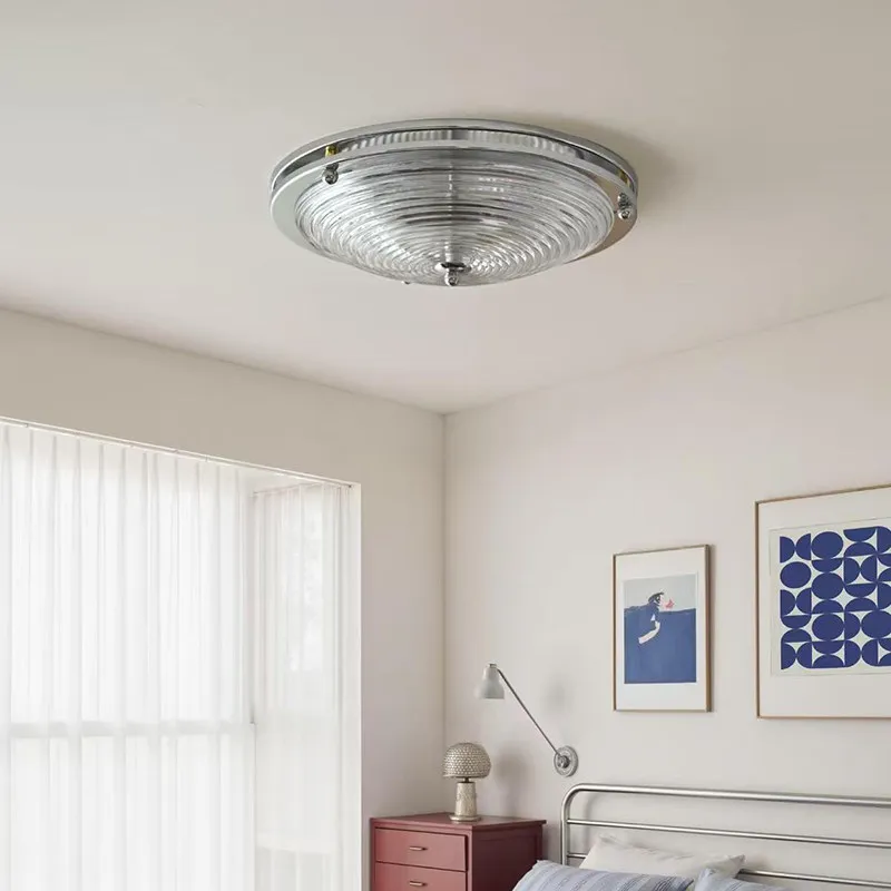 Bauhaus Glass Ceiling Light Bedroom Corridor Porch Living Room Study Restaurant Modern Full Spectrum Eye Protection Ceiling Lamp