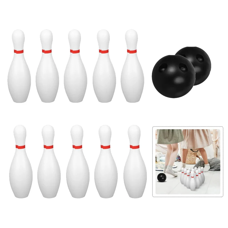 Bowling-Set, Kunststofffarbe, 2 Bälle und 10 Pins, Bowling-Spiele, Outdoor-Sport, Indoor-Übungsball, Gutterball, lustiges Bowling-Set TMZ – Detail 14