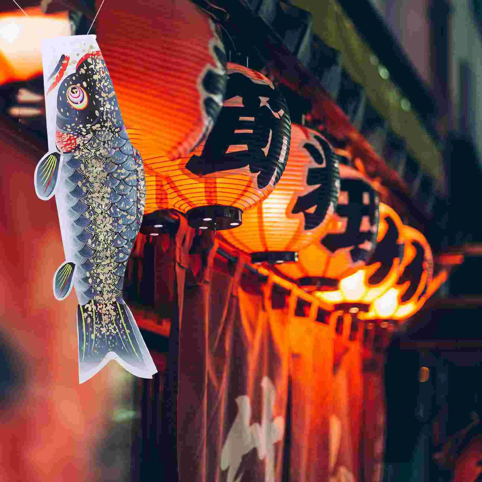 Carpa Streamer Bandiera esterna Pesce giapponese Calzini a vento Banner Appeso Decor Calzini a vento in raso resistenti