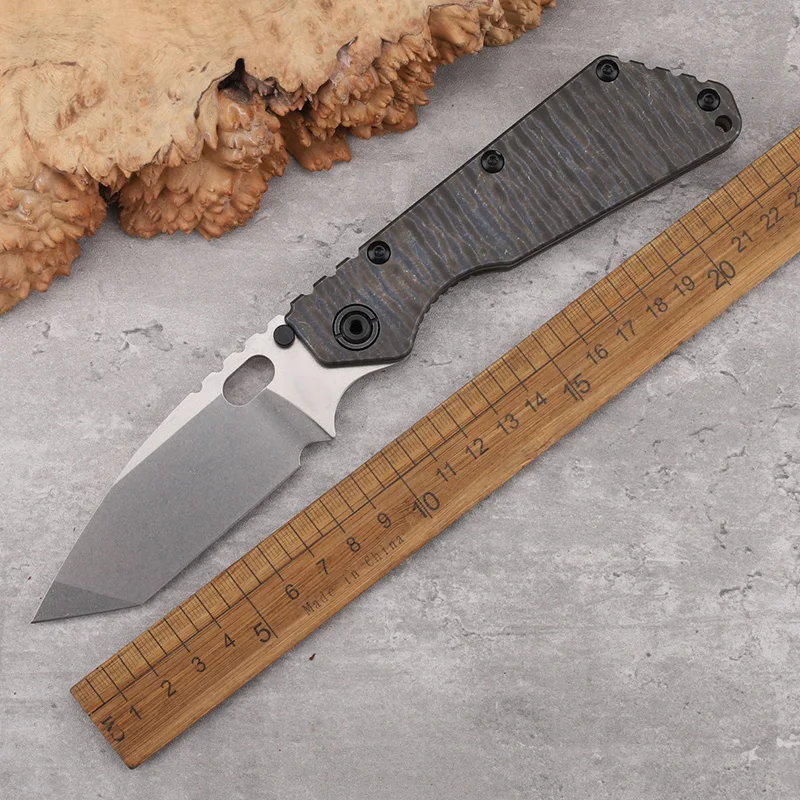 

D2 Steel Titanium Alloy Handle Folding Knife Outdoor Survival Camping Fishing High Hardness Portable Tools Exquisite Play EDC