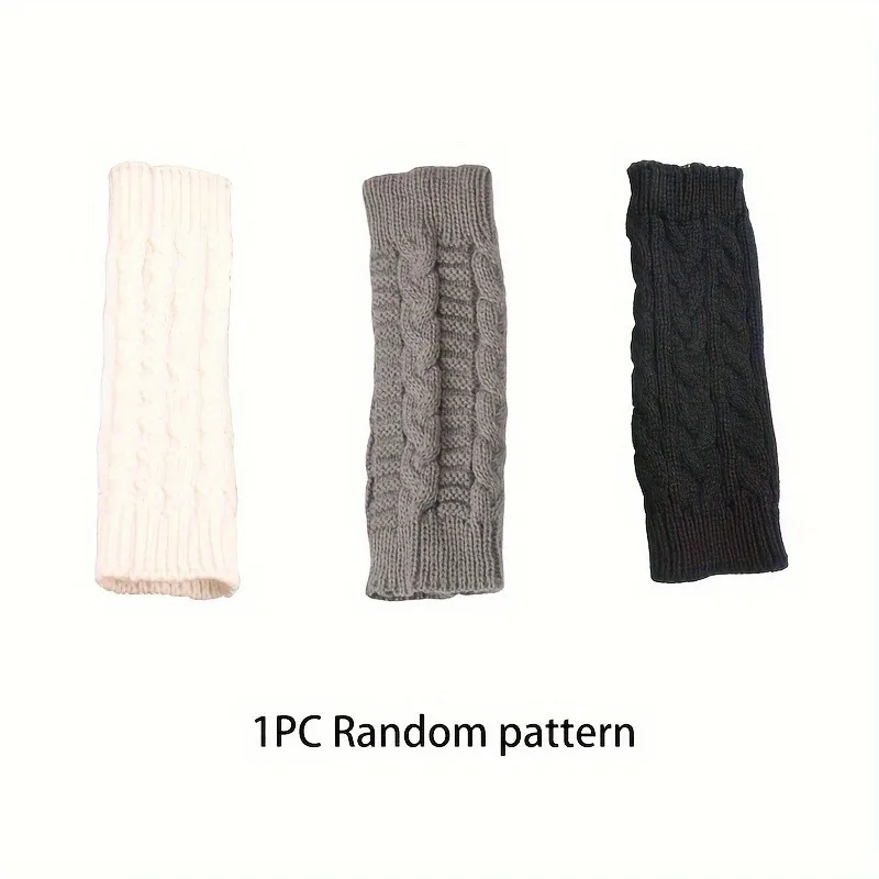 قفازات شتوية مريحة للنساء - قفازات بيضاء نصف أصابع مع دفء مرن بدون إصبع، قابلة للتمدد ومريحة