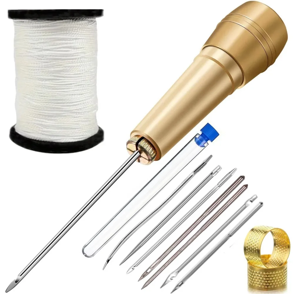 

Multifunctional Leather Sewing Awl Set Replaceable Professional Punch Stitching Needles DIY Craft Nylon Thread