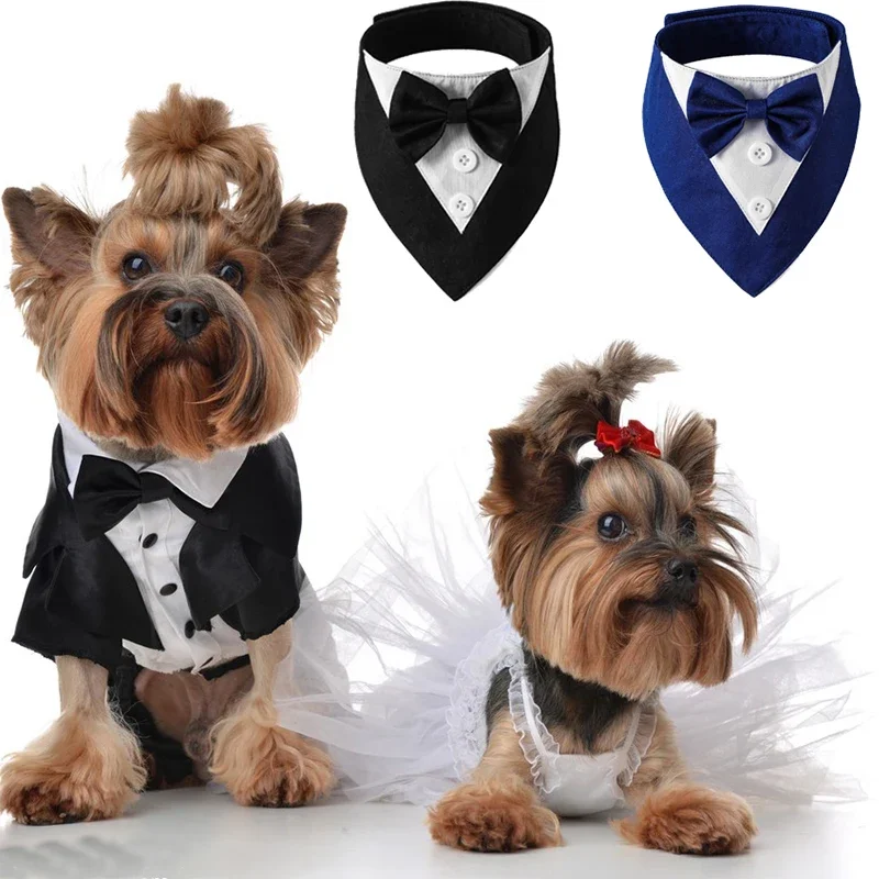 Small MOQ wholesale luxury colorful adjustable wedding party suit custom triangle pet cat dog bow tie bandana scarf