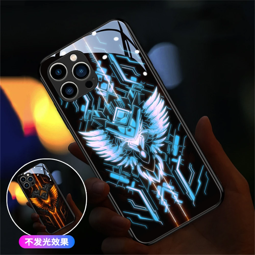 Glowing Mechanical Circuit Luminous LED Call Light Up Phone Case For Samsung S10 S9 Note9 10 20 A54 A53 A14 A50 A73 A72 A71 A33