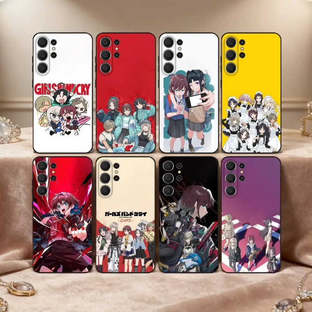 

G-Girl Anime BandS C-Cry Phone Case For Samsung S26,S25,24,23,22,30,21,10,9,Ultra,Plus,Lite,FE Soft Black Case