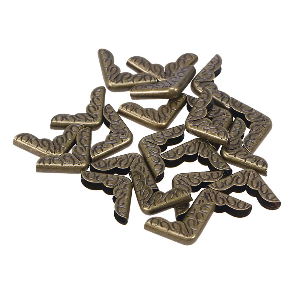

50Pcs Vintage Book Corner Protectors Bronze Iron Angle Guards for Notebook Edges Scrapbooks Cardboard Restoration Craft Supplies
