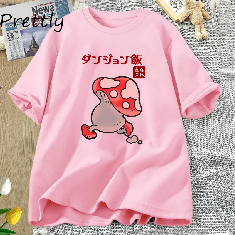 Delicious in Dungeon Mushroom T-shirts Women Men Short Sleeve Tshirt Cotton Unisex O Neck Casual Tee Shirt Womans Clothing