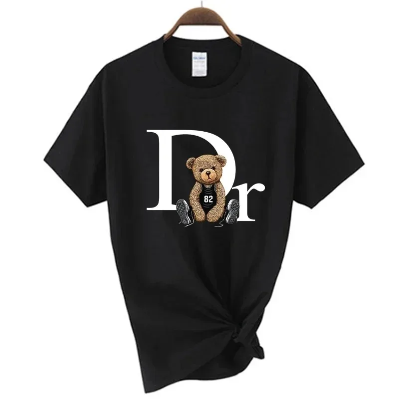 Plus Size Luxury Brand Cute Bear Print Women T-shirt Men Tshirt Summer Graphic Fashion T Shirts Woman Clothing Free Shipping