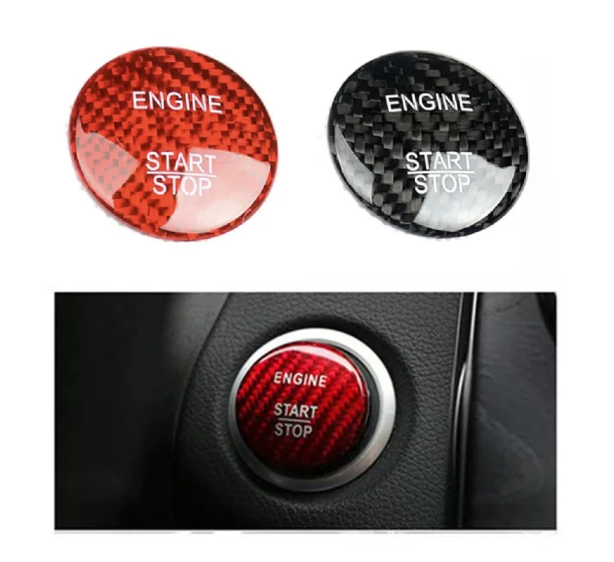 

1PCS Carbon Fiber Car Engine Start Stop Button Decorative Sticker Cover For Mercedes Benz C E W176 W246 W205 C117 GLC X253 AMG