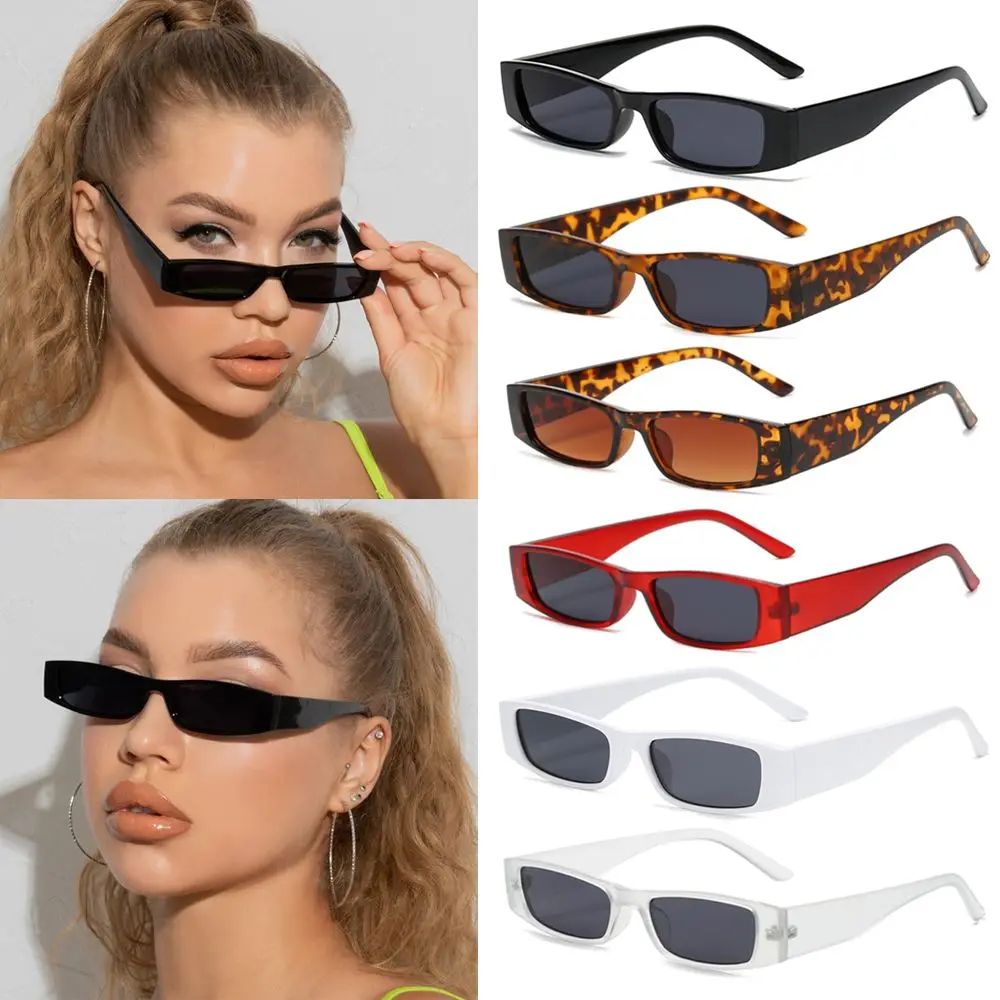 Small Rectangle Sunglasses Trending Eyewear UV400 Women's Fashion Retro Small Frame Sun Glasses Vintage Square Narrow Sunglasses