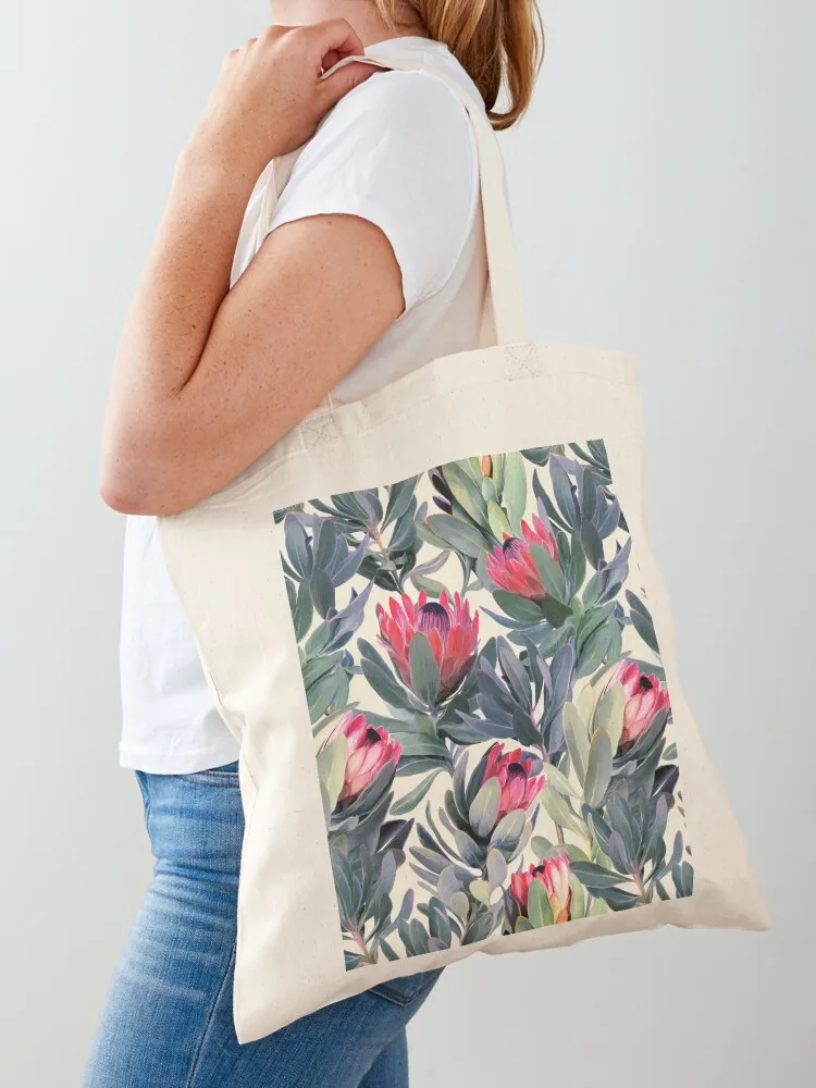 Painted Protea Pattern Tote Bag Cloth bags shopper bag women Canvas Tote Bag