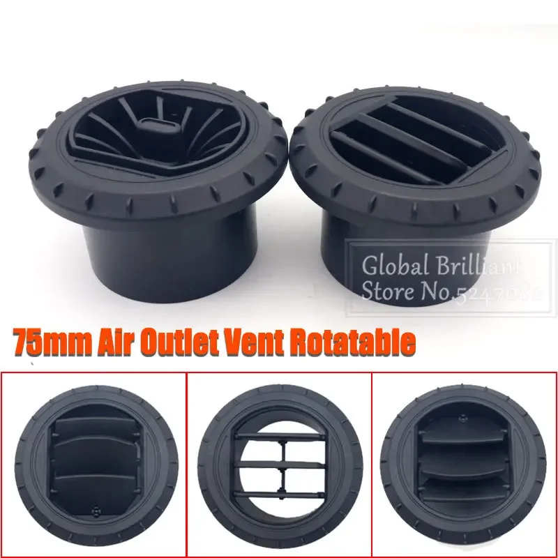 42mm/60mm/75mm Warm Heater Parking Heater Air Vent Car Heater Ducting Duct Air Outlet Black For Webasto Truck Auto Parts