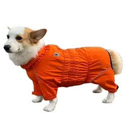 Dogs Waterproof Jacket, Lightweight Reflective Safety Dog Raincoat Windproof Snow-Proof Dog Vest for Corgis Dachshund