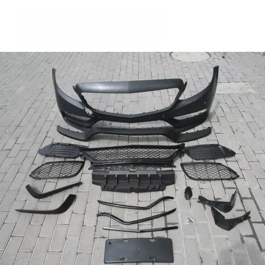 

C180 C200l C300l to C63 Body kit with front bumper hood Fender grille lip