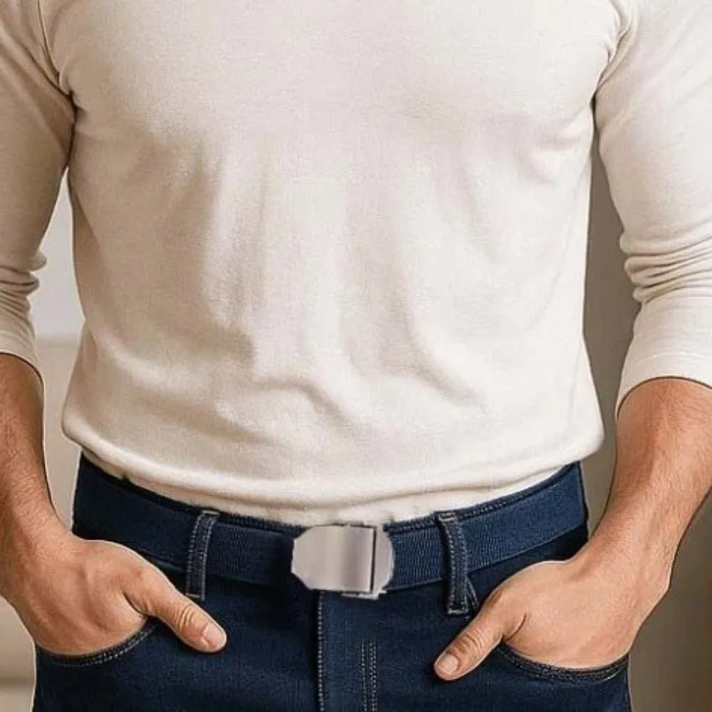 الكلاسيكية قابل للتعديل الرجال النسيج حزام سبيكة الملمس قماش حزام التلقائي مشبك بلون قوي القماش حزام الهدايا