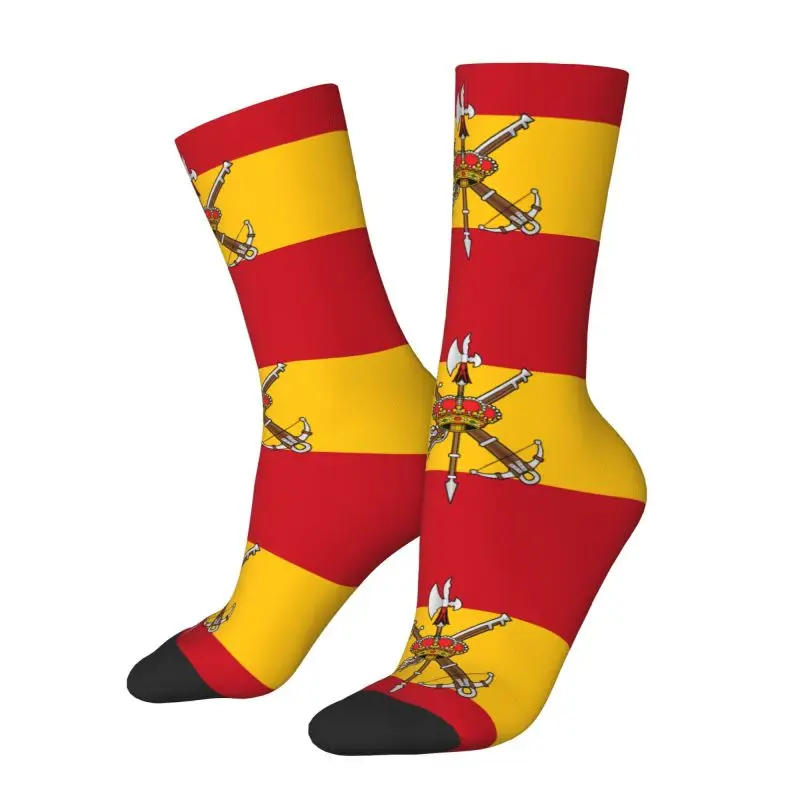 Spanish Legion Flag Men\'s Crew Socks Unisex Funny 3D Print Spain Army Proud Dress Socks