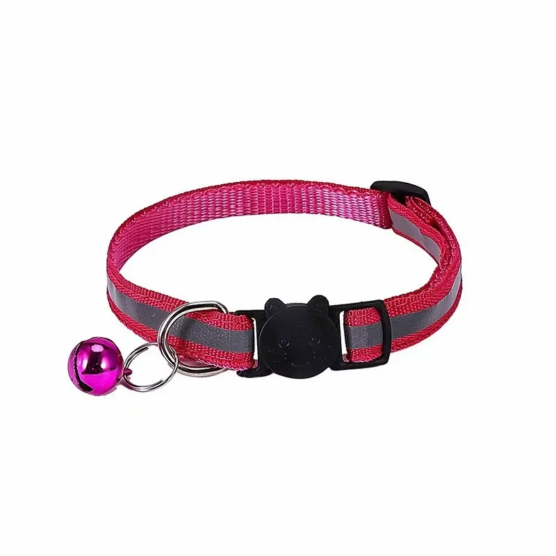 Collier pour chat réfléchissant avec clochette tête de chat_voghion.com