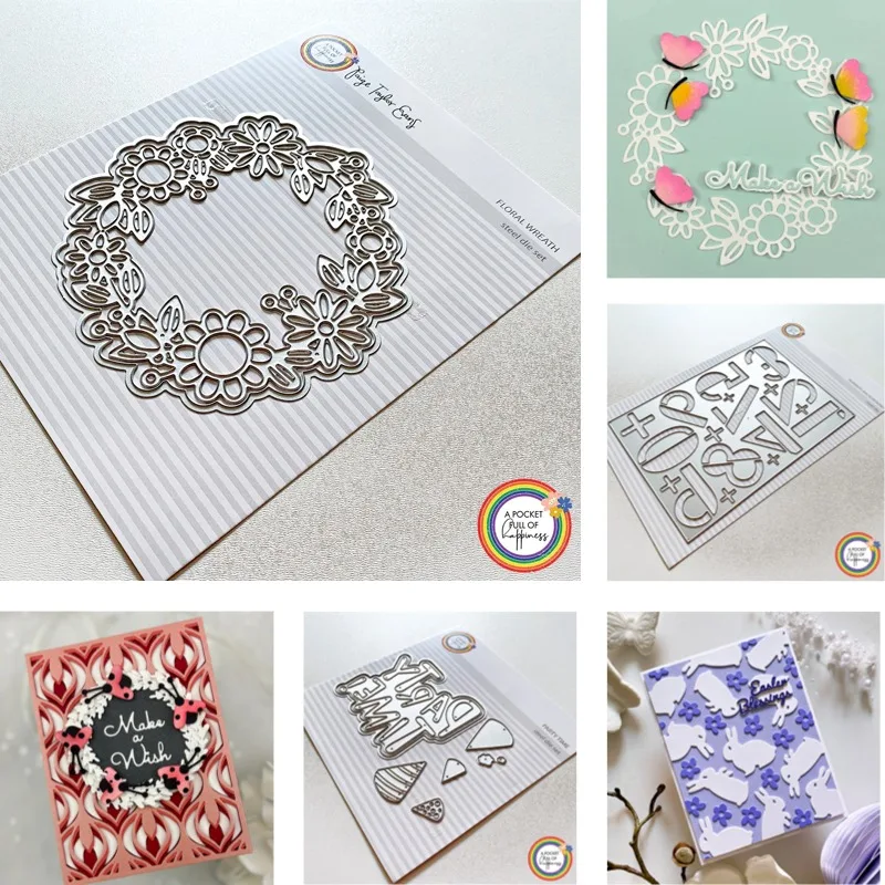 Nouvelle Arrivée 2026 : Moules de découpe en métal pour couronne florale par Paige Taylor Evans, pour scrapbooking, création de papier et loisirs créatifs