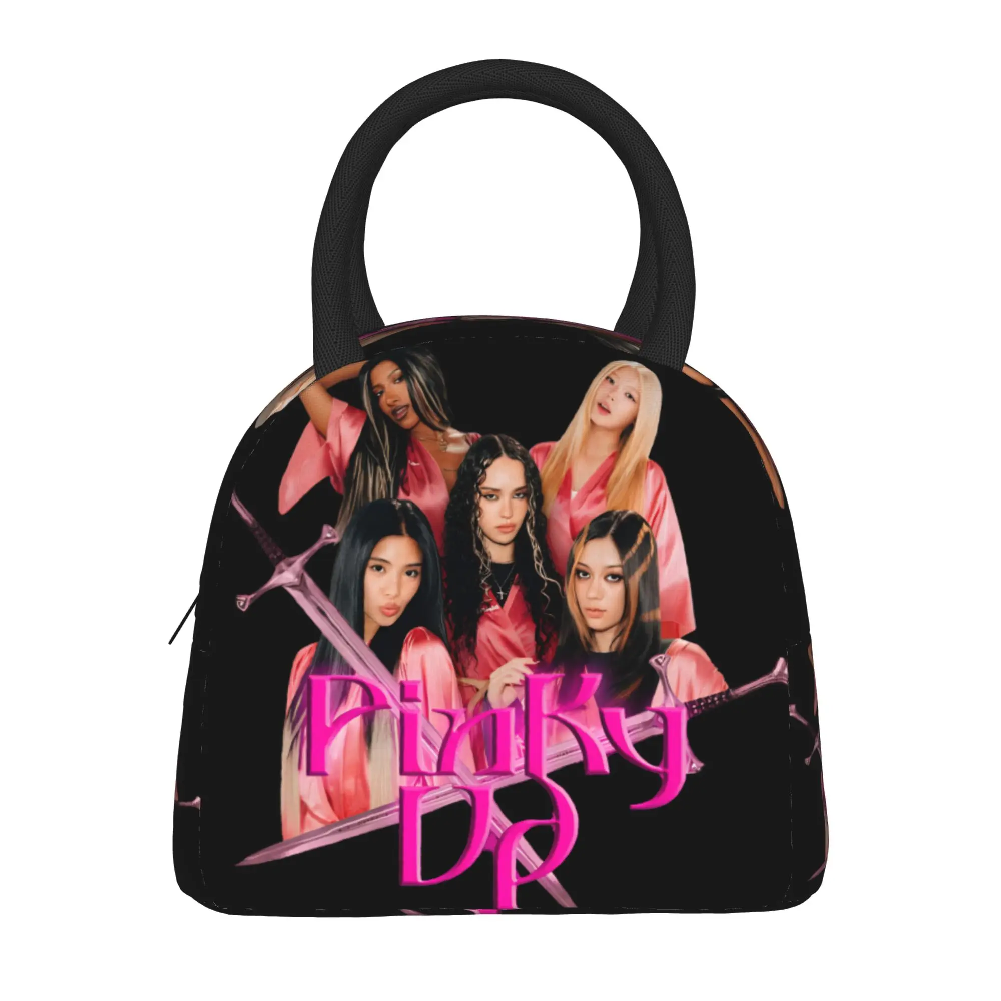 Katseye Pinky Up  Lunch Bag  Leisure Lunch Box For Girls  Travel Cooler Bag Oxford Thermal Tote Handbags