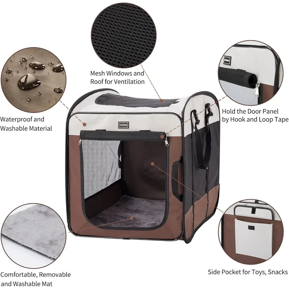 Dog Kennels and Crates for Medium Dogs, Portable Pop Up Indoor Pet Cage with Sturdy Wire Frame