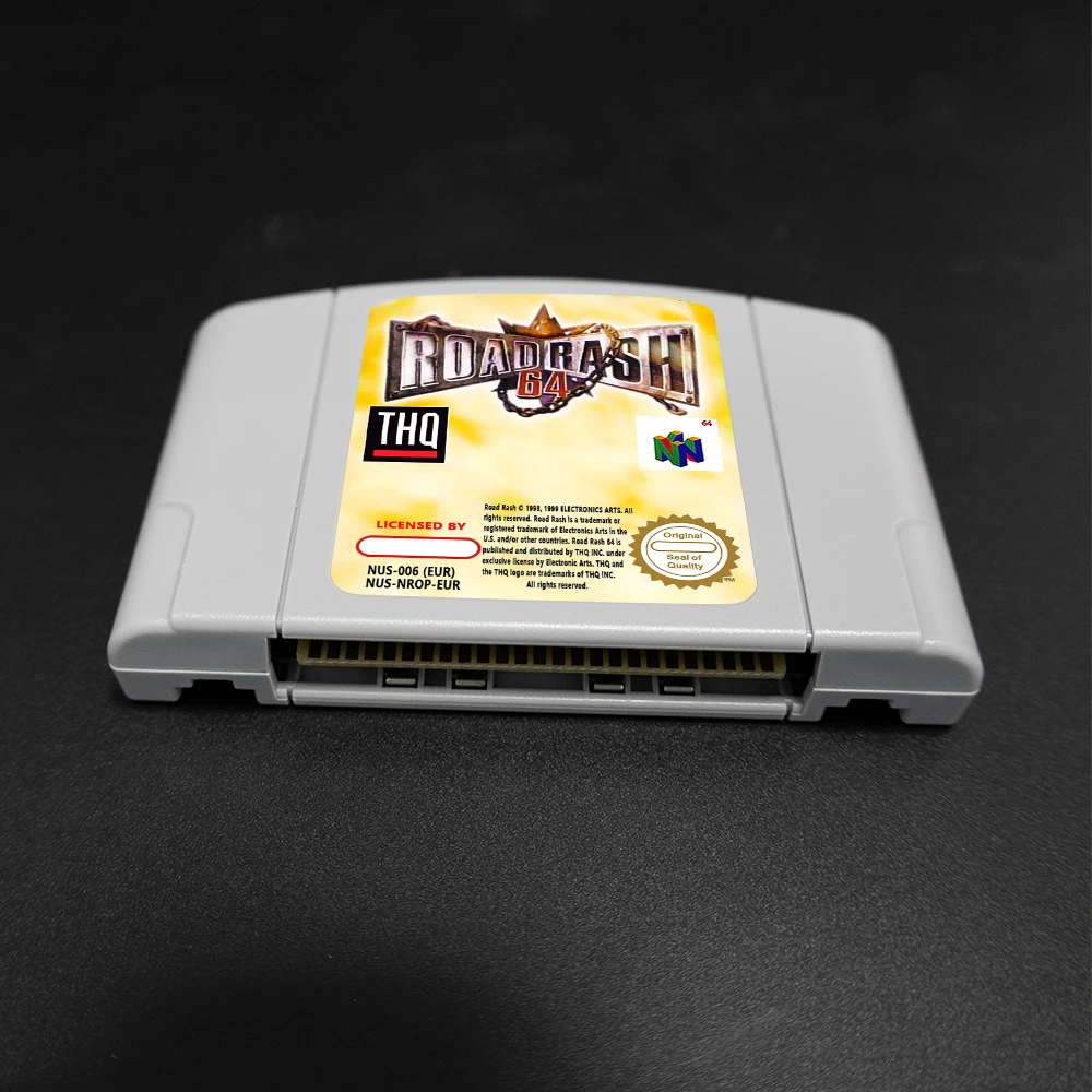 بطاقة ألعاب Road Rash 64 64bit لوحدة تحكم ألعاب الفيديو EUR PAL الإصدار N64 باللغة الإنجليزية