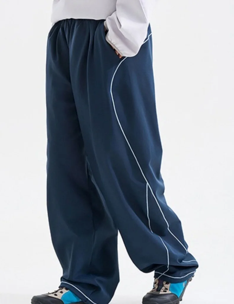 Men's Color Block Contrast Stitching Quick Dry Cargo Joggers, Loose Fit American Streetwear Outdoor Lightweight Athletic Pants