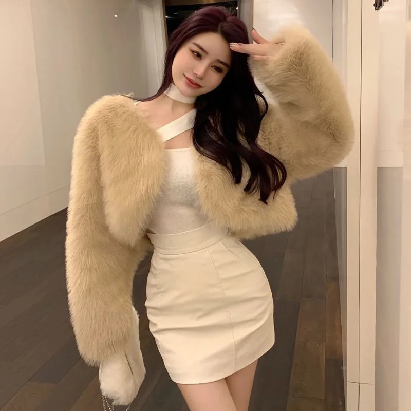 Fur Coat Women 2024 Autumn Winter New Short Top Fur Jacket