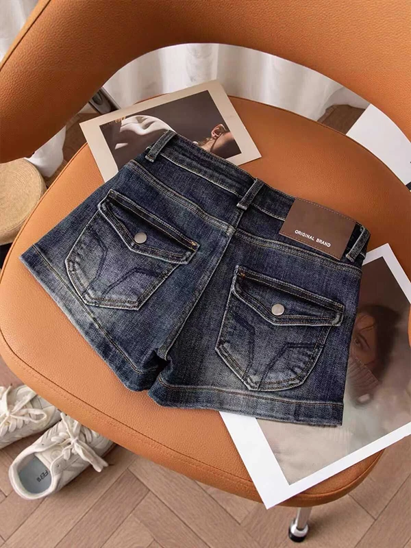 American Style High Waist Slimming Denim Shorts Women Summer New Style Hot Pants Butt Enhancing Casual Cotton Blend Jeans
