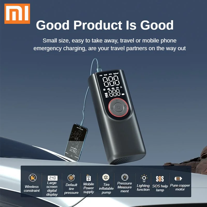 

Xiaomi Wireless Tire Inflator Pump 6000mAh Electric Portable Car Air Compressor Inflate Air Pump for Moto Bike Car Tyre Balls