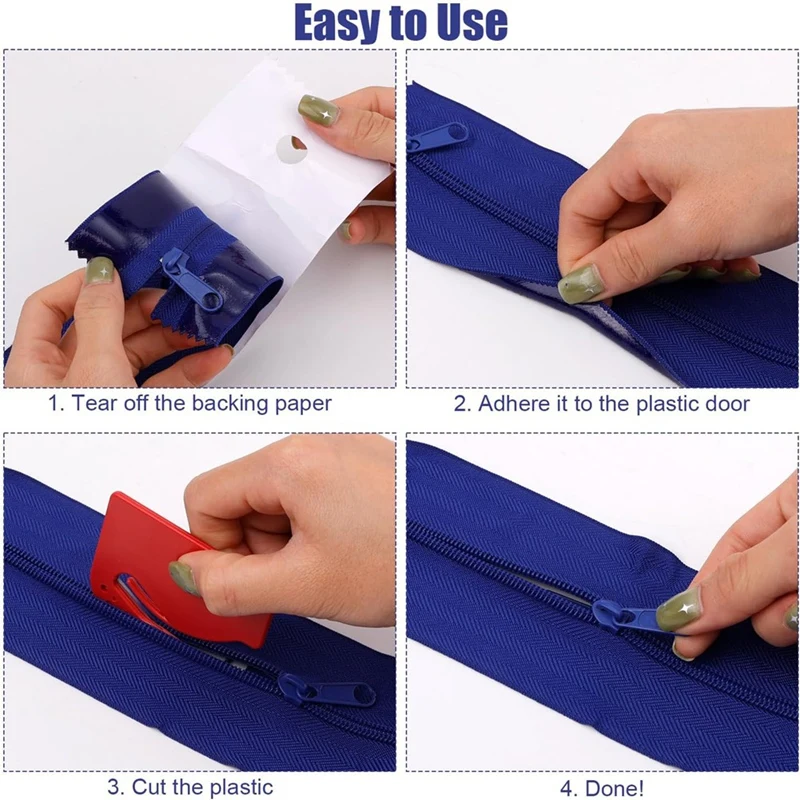 2Pcs Dust Barrier Zipper,Instant Door Dust Protection Self-Adhesive Tarp Double Zipper Blade Construction