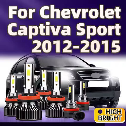 6pcs LED Headlights 130W H11 H8 H9 Bulbs Auto Fog Lights Lamp 6000K For Chevrolet Captiva Sport 2012 2013 2014 2015