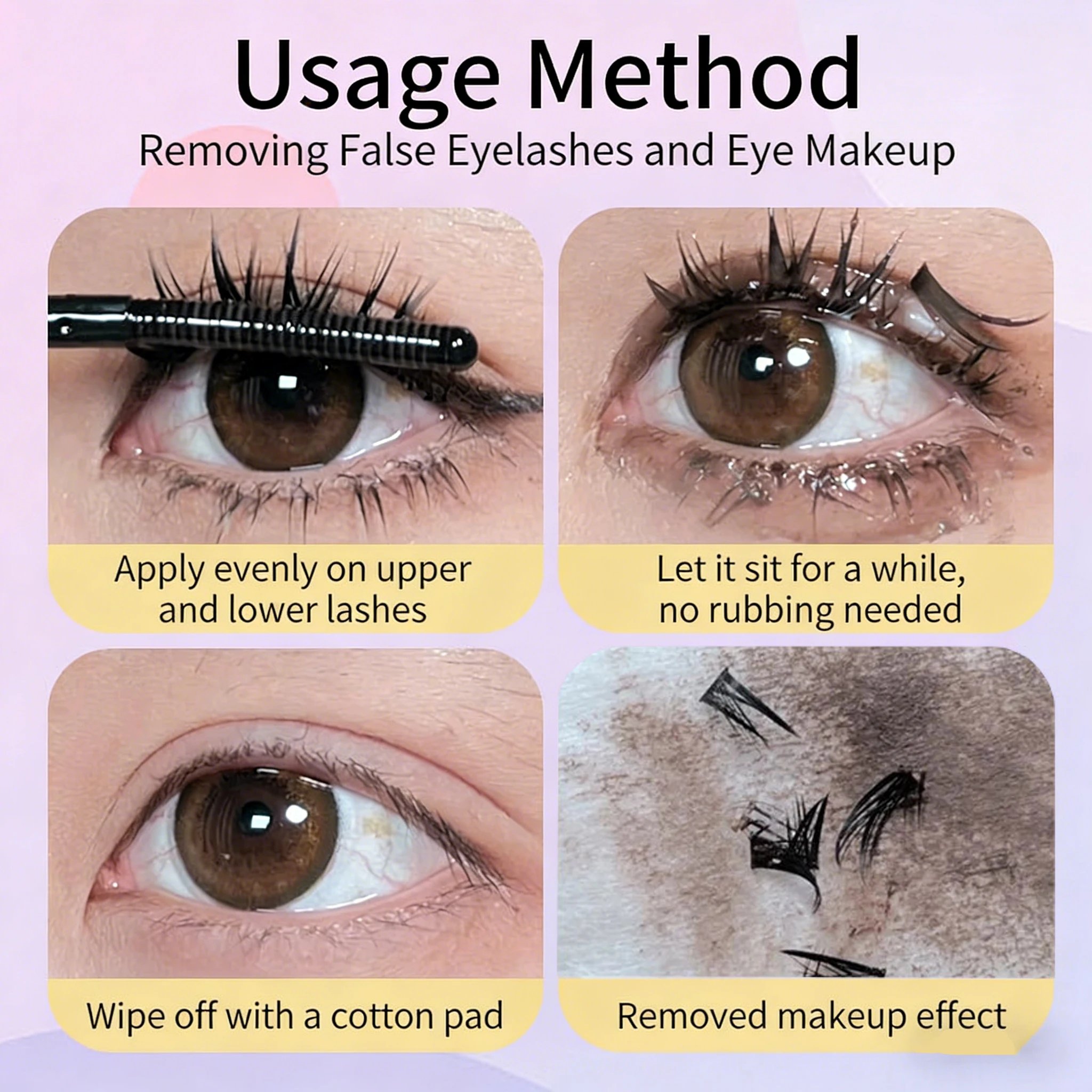 Removedor de Cola para Cílios DIY Removedor de Extensão de Cílios Ação Rápida Gel Removedor de Adesivo para Cílios Postiços Removedor de Maquiagem para Mulheres